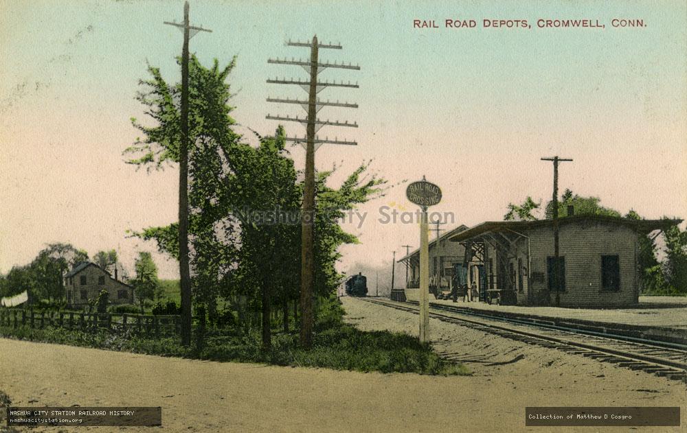 Postcard: Railroad Depots, Cromwell, Connecticut